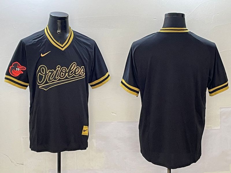 Men Baltimore Orioles Blank Black Gold Game 2025 Nike MLB Jersey style 2->baltimore orioles->MLB Jersey